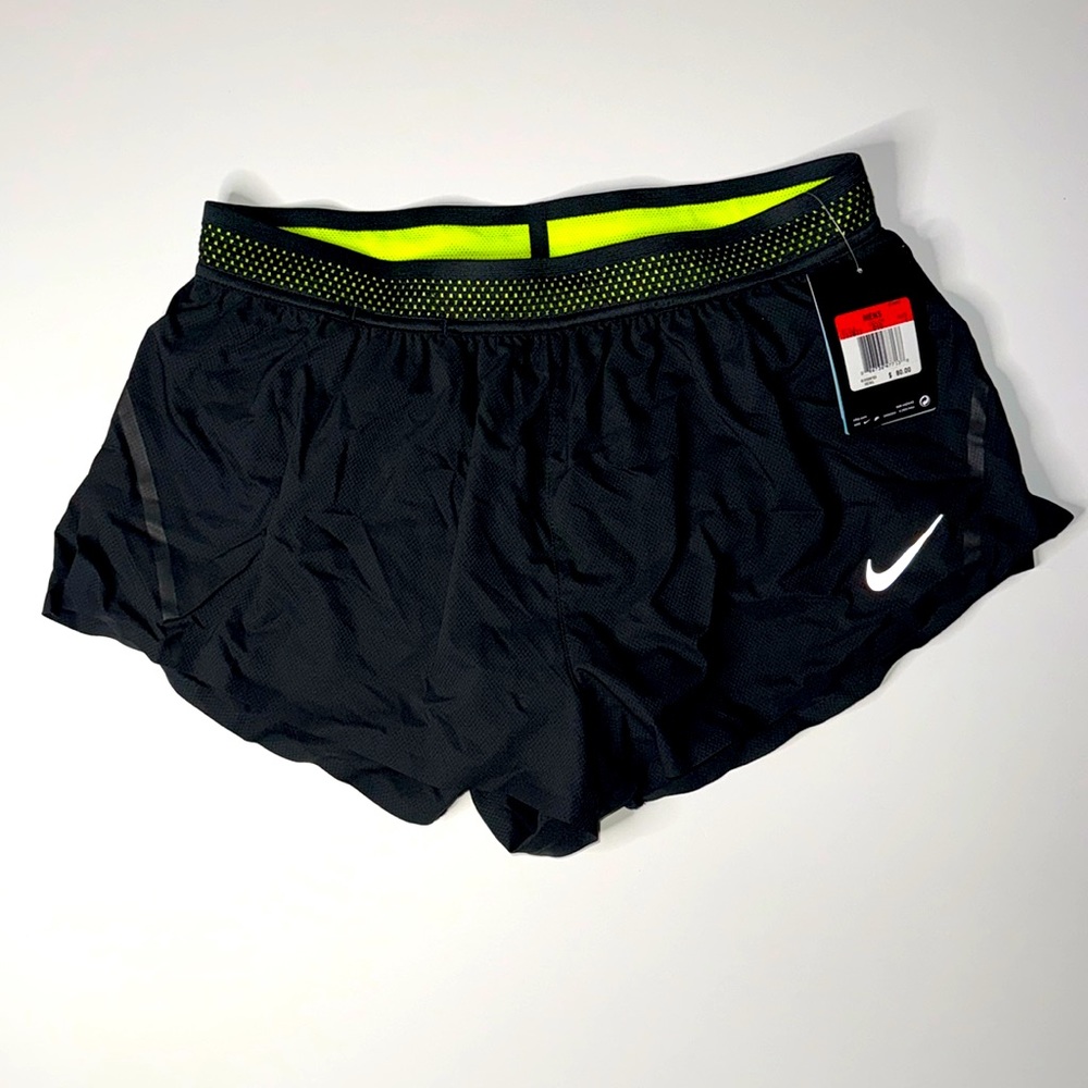 New With Tags Nike Men’s Aeroswift Running Racing Shorts 2" Black Volt